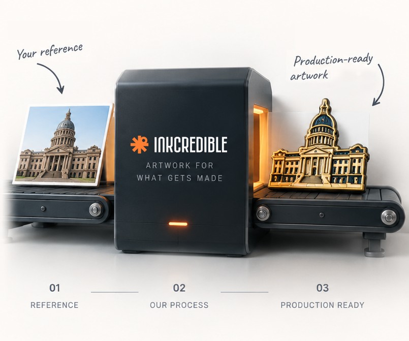 Reference to production-ready artwork — Inkcredible's process