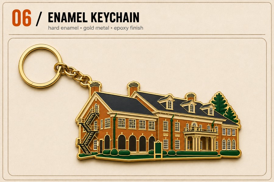 06 Enamel keychain — hard enamel, gold metal, epoxy finish